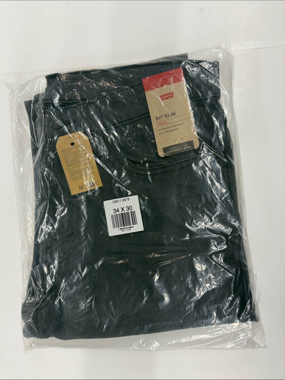 NEW Levi’s Men's 511 Slim Strech Jeans Size 34